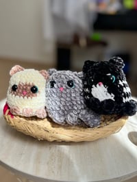 Image 1 of Crochet Cat Plushie - Mini Amigurumi Cat Toy - Soft Chubby Kitty - Handmade Stuffed Animal Gift