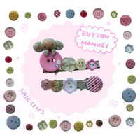 monkey button hair clips 