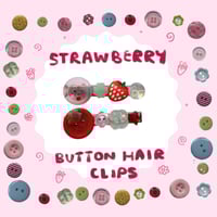 strawberry button hair clips 