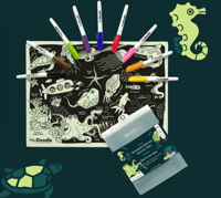 Image 2 of Hey Doodle Reusable Mat Glow in the Deep