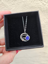 Image 1 of Seaglass Swirl Necklace  - Cobalt Blue 