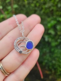 Image 4 of Seaglass Swirl Necklace  - Cobalt Blue 