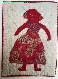 Image 1 of Red Girl Applique wall hanging