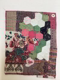 Image 1 of Hexies and Flowers small wallhanging