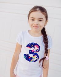 Image 1 of Unicorn and Rainbows Birthday Shirt Girls 80s 90s Party Top
