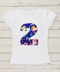 Image 2 of Unicorn and Rainbows Birthday Shirt Girls 80s 90s Party Top