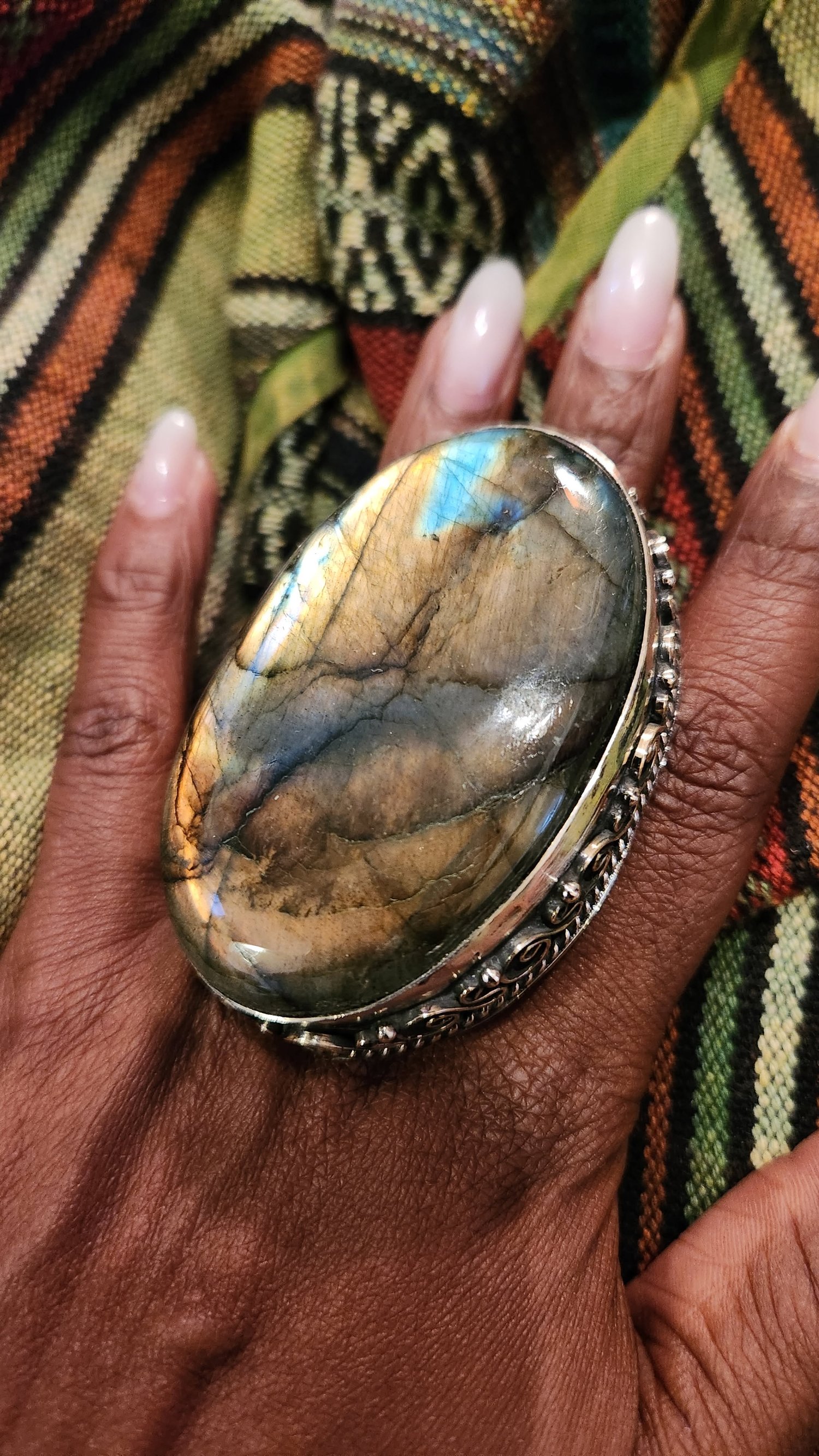 Image of The EB GODDESS RINGS-*Laboradite & Aura Quartz*