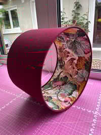 Image of Double sided Burgundy Linen Vintage Natural Grandiose Shade 30cm