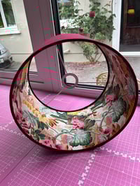 Image of Double sided Burgundy Linen Vintage Natural Grandiose Shade 30cm 