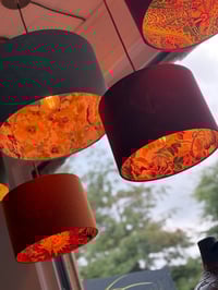 Image of Double sided Burgundy Linen Vintage Natural Grandiose Shade 30cm