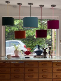 Image of Double sided Burgundy Linen Vintage Natural Grandiose Shade 30cm 