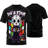 Image 1 of SLASHxHAPPY - Let's Play! T-Shirt (Black)