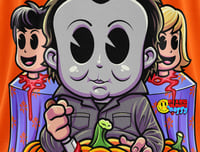 Image 2 of SLASHxHAPPY - Happy Halloween T-Shirt (Orange)
