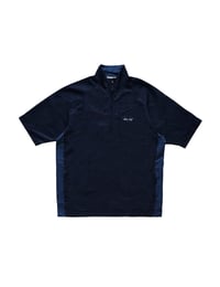 Image 1 of Script Short Sleeve Half Zip Windshirt Navy Blue