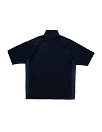 Image 2 of Script Short Sleeve Half Zip Windshirt Navy Blue