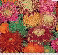 Image of Double Sided Linen Rust Brique Japanese Chrysanthemum Red Shade 30cm