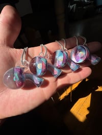 Image 1 of Mini Mushroom Pendy in Meta, Gold Ruby, and Gold Amethyst