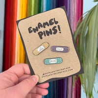 Image 1 of Positive Plasters Enamel Pin Set