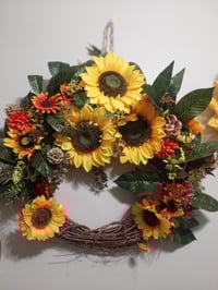 Image 1 of Extra Large Giant Sunflower Vine Wall Art