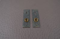 Image 1 of Victorian Brass Escutcheon Plates, 1890's Antique Door Hardware, #899