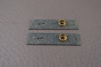 Image 5 of Victorian Brass Escutcheon Plates, 1890's Antique Door Hardware, #899
