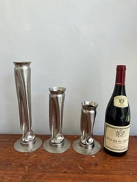 Image 6 of Thomas Roy Markusen Brutalist Nickel Plated Vases, Set of 3, 1970s