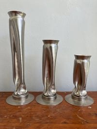 Image 3 of Thomas Roy Markusen Brutalist Nickel Plated Vases, Set of 3, 1970s