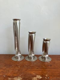 Image 4 of Thomas Roy Markusen Brutalist Nickel Plated Vases, Set of 3, 1970s