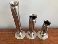 Image 5 of Thomas Roy Markusen Brutalist Nickel Plated Vases, Set of 3, 1970s