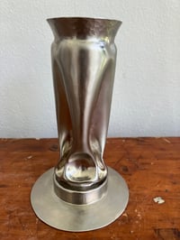 Image 10 of Thomas Roy Markusen Brutalist Nickel Plated Vases, Set of 3, 1970s