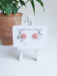 Coral Marble Button Studs (M)