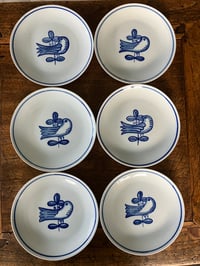 Image 2 of Set of Six Viana do Castelo side plates for SAKS Fifth Avenue, hand-painted, 1980s