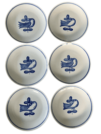 Image 1 of Set of Six Viana do Castelo side plates for SAKS Fifth Avenue, hand-painted, 1980s