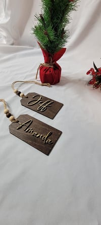 Image 1 of Stocking Name Tags, Gift Name Tags, Name Tags For Gifts, Rustic Chic, Gift Tags, 3D Gift Tag