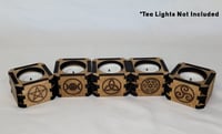 Image 1 of Magical Wood Tea Light Holders – Celtic, Viking, and Witchy Designs