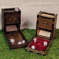 Image 2 of Personalized Dragon Scale Dice Tower | Velvet Engraving and Color Options