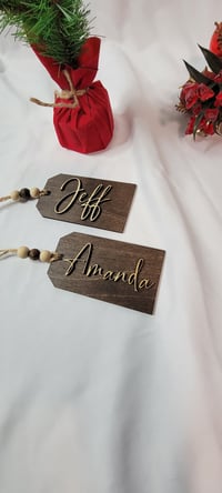 Image 4 of Stocking Name Tags, Gift Name Tags, Name Tags For Gifts, Rustic Chic, Gift Tags, 3D Gift Tag
