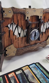 Image 3 of Handcrafted Mimic Chest – DnD &amp; MTG Deck Box – Custom Dice Holder