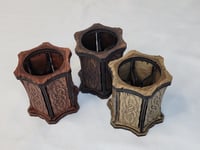Image 3 of Celtic Inspired Wooden Tea Light Holders - Enchanting Home Decor
