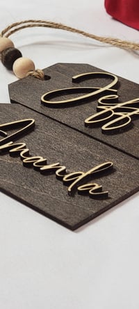 Image 2 of Stocking Name Tags, Gift Name Tags, Name Tags For Gifts, Rustic Chic, Gift Tags, 3D Gift Tag