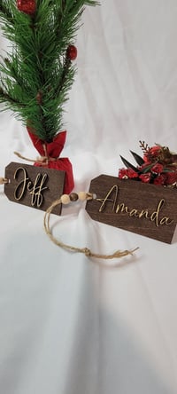 Image 3 of Stocking Name Tags, Gift Name Tags, Name Tags For Gifts, Rustic Chic, Gift Tags, 3D Gift Tag