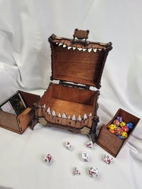 Image 5 of Handcrafted Mimic Chest – DnD &amp; MTG Deck Box – Custom Dice Holder