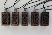 Image 1 of Light Up Laser Cut Wood Necklaces | LED Light