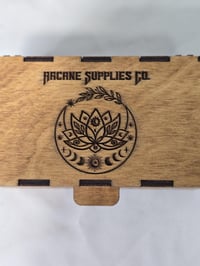 Image 3 of Small Wooden Box with Lid - Mystic Symbol Engraved Wooden Box