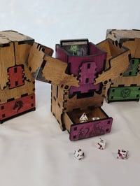 Image 2 of Handcrafted Dice  Game Card Storage Box | Unique Mechanism | Ideal for DnD, MTG, TCG Players