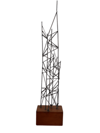 Image 1 of Vintage Minimalist Brutalist Skeletal Tower Sculpture, Unsigned, Circa 1970s