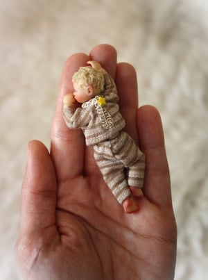 Image of OOAK 1/12 Scale Miniature Realistic Little Boy "Noah"