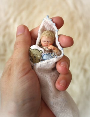 Image of OOAK 1/12 Scale Miniature Realistic Little Boy "Noah"
