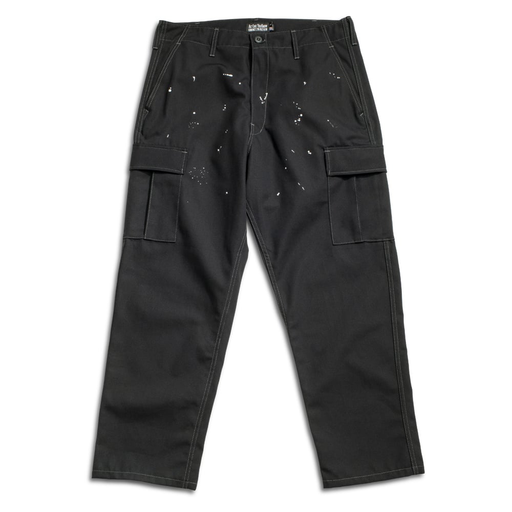 Image of GCB BDU Cargo Pants - Black (Paint Splatter)