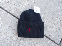 Image 4 of CROSS BEANIE BLACK